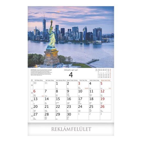 Falinaptár CSG 400x580mm álló Világörökség helyszínei 2026.