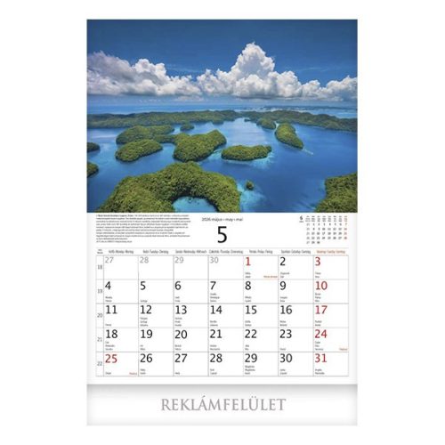 Falinaptár CSG 400x580mm álló Világörökség helyszínei 2026.