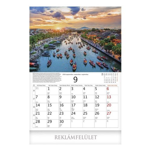 Falinaptár CSG 400x580mm álló Világörökség helyszínei 2026.