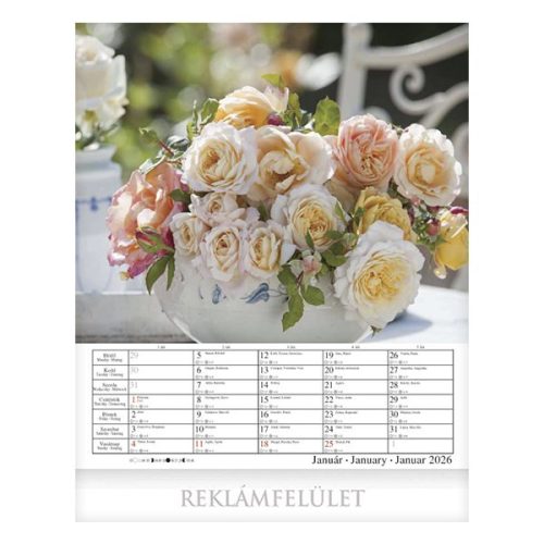 Falinaptár CSG 300x340mm álló Virágok 2026.