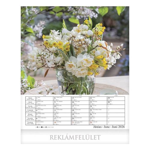 Falinaptár CSG 300x340mm álló Virágok 2026.