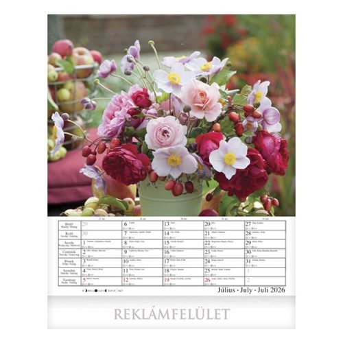 Falinaptár CSG 300x340mm álló Virágok 2026.