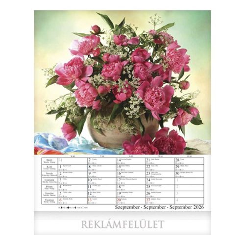 Falinaptár CSG 300x340mm álló Virágok 2026.