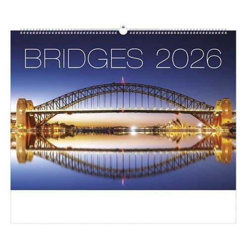 Falinaptár TOPTIMER T092 450x315mm fekvő Bridges 2026.