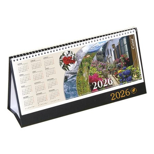 Asztali naptár képes CSÍZIÓ álló fehér lapos idézetes bőr hatású Öko hátlap fekete 2026.