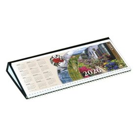   Asztali naptár képes CSÍZIÓ fekvő fehér lapos idézetes bőr hatású Öko hátlap fekete 2026.