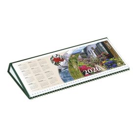   Asztali naptár képes CSÍZIÓ fekvő fehér lapos idézetes bőr hatású Öko hátlap zöld 2026.