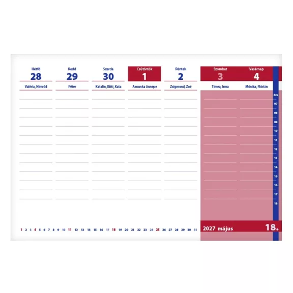 Asztali naptár tanévhez igazodó REALSYSTEM álló 2026-2027