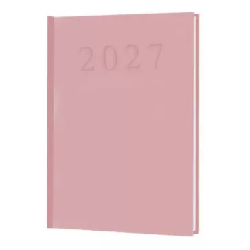 Határidőnapló A/5 napi rózsaszín műbőr 2027