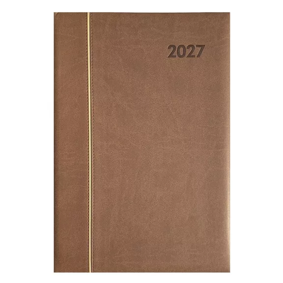 Határidőnapló ALISCA Rebel varrott A/4 heti fehér lapos barna 2027 Határidőnapló ALISCA Rebel varrott A/4 heti fehér lapos barna 2027