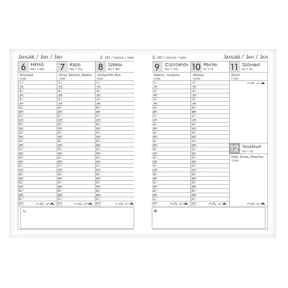 Határidőnapló ALISCA B/5 heti fehér lapos bordó 2027 Határidőnapló ALISCA B/5 heti fehér lapos bordó 2027
