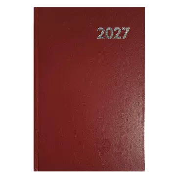 Határidőnapló ALISCA B/6 napi fehér lapos bordó 2027