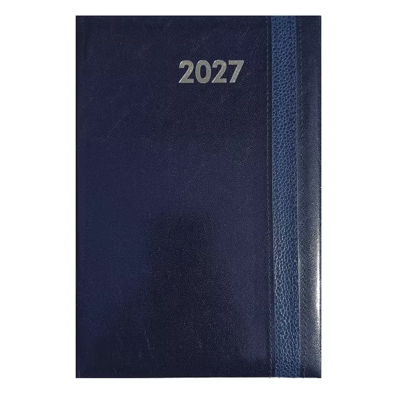 Határidőnapló ALISCA Rebel varrott B/5 napi fehér lapos kék 2027 Határidőnapló ALISCA Rebel varrott B/5 napi fehér lapos kék 2027