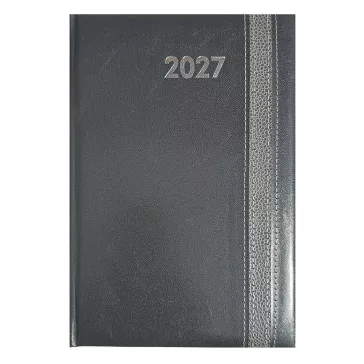   Határidőnapló ALISCA Rebel varrott B/5 napi fehér lapos szürke 2027