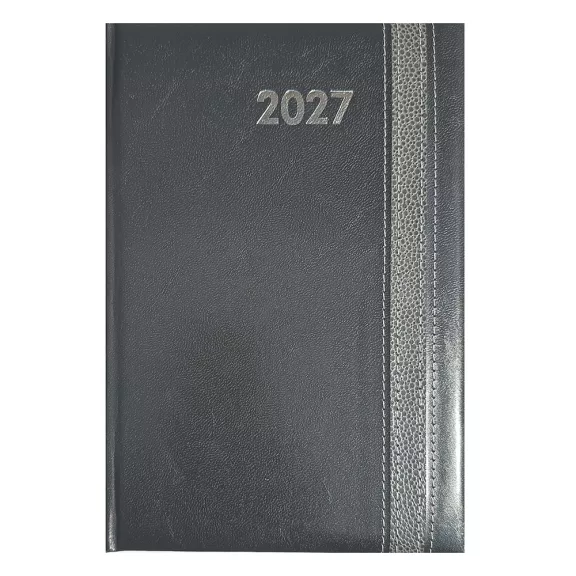 Határidőnapló ALISCA Rebel varrott A/5 napi fehér lapos szürke 2027 Határidőnapló ALISCA Rebel varrott A/5 napi fehér lapos szürke 2027