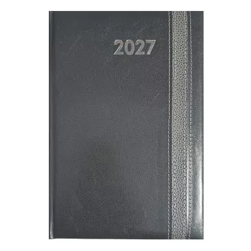   Határidőnapló ALISCA Rebel varrott B/6 napi fehér lapos szürke 2027