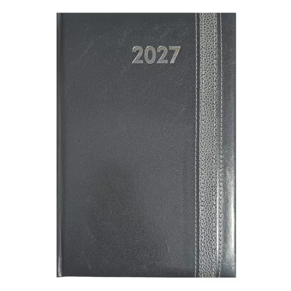 Határidőnapló ALISCA Rebel varrott B/6 napi fehér lapos szürke 2027 Határidőnapló ALISCA Rebel varrott B/6 napi fehér lapos szürke 2027