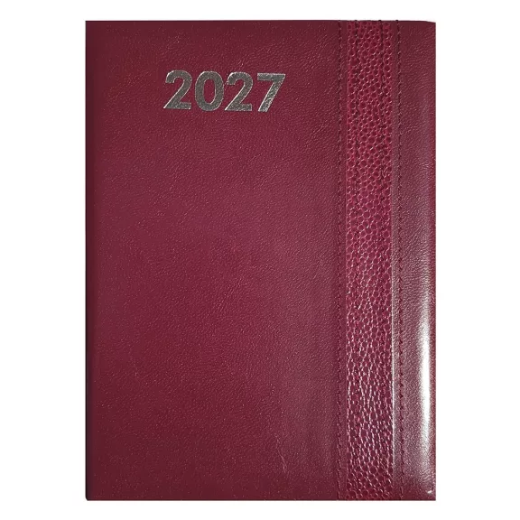 Határidőnapló ALISCA Rebel varrott B/6 napi fehér lapos bordó 2027 Határidőnapló ALISCA Rebel varrott B/6 napi fehér lapos bordó 2027
