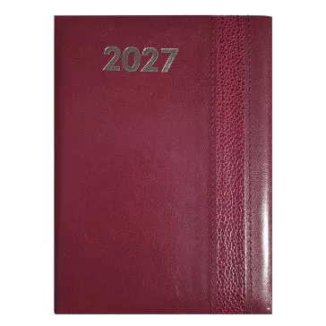   Határidőnapló ALISCA Rebel varrott B/5 heti fehér lapos bordó 2027