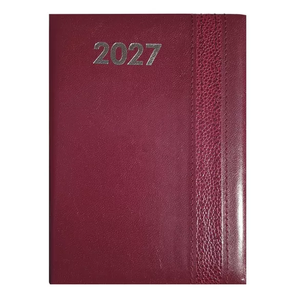 Határidőnapló ALISCA Rebel varrott B/5 heti fehér lapos bordó 2027 Határidőnapló ALISCA Rebel varrott B/5 heti fehér lapos bordó 2027