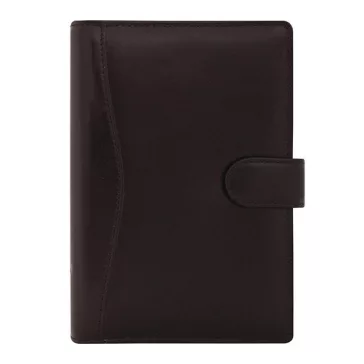   Gyűrűs kalendárium SATURNUS M212 sárga lapos fekete marhabőr 2026.