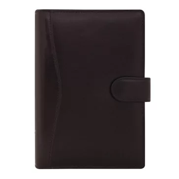   Gyűrűs kalendárium SATURNUS S212 sárga lapos fekete marhabőr 2026.