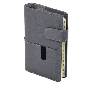   Gyűrűs kalendárium SATURNUS L229 sárga lapos szürke-szürke műbőr 2026.