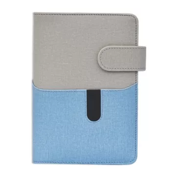   Gyűrűs kalendárium SATURNUS M229 sárga lapos szürke-kék műbőr 2026.