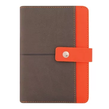   Gyűrűs kalendárium SATURNUS S426 fehér lapos szürke-narancs műbőr 2026.