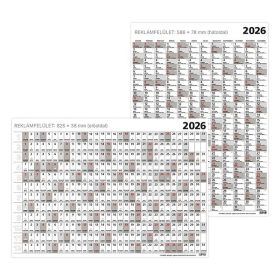   Plakátnaptár TOPTIMER T100 éves B/1 976x686mm kétoldalas 2026.