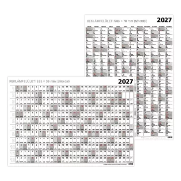  Plakátnaptár TOPTIMER T100 éves B/1 976x686mm kétoldalas 2027