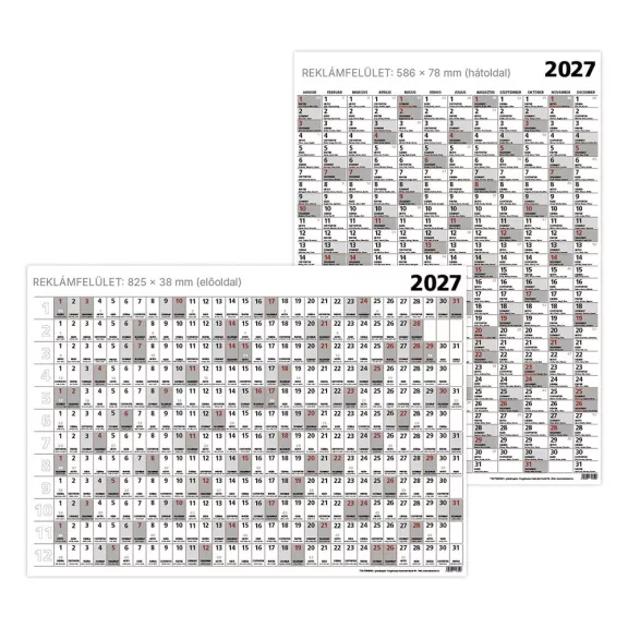 Plakátnaptár TOPTIMER T100 éves B/1 976x686mm kétoldalas 2027 Plakátnaptár TOPTIMER T100 éves B/1 976x686mm kétoldalas 2027