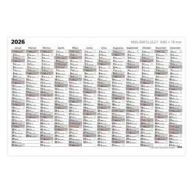   Plakátnaptár TOPTIMER T101 éves A/0 1180x800mm egyoldalas 2026.