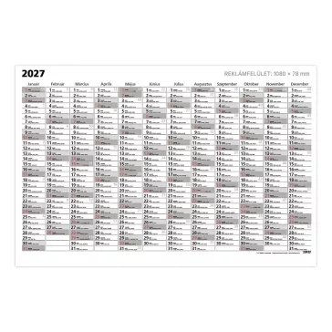   Plakátnaptár TOPTIMER T101 éves A/0 1180x800mm egyoldalas 2027