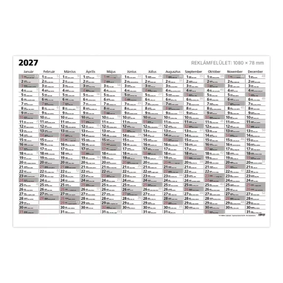 Plakátnaptár TOPTIMER T101 éves A/0 1180x800mm egyoldalas 2027 Plakátnaptár TOPTIMER T101 éves A/0 1180x800mm egyoldalas 2027