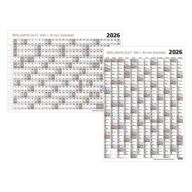   Plakátnaptár TOPTIMER T102 éves B/2 700x500mm kétoldalas 2026.