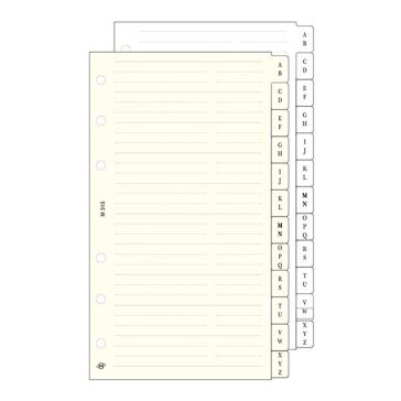   Gyűrűs kalendárium betét SATURNUS L315/F telefonregiszter fehér lapos