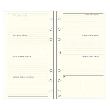   Gyűrűs kalendárium betét SATURNUS L358 bianco heti tervező sárga lapos