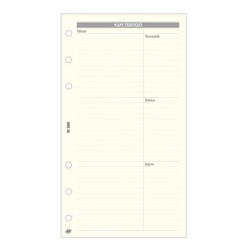   Gyűrűs kalendárium betét SATURNUS M368 bianco napi tervező sárga lapos