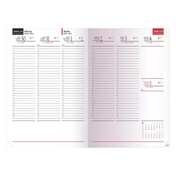 Határidőnapló REALSYSTEM Standard B/5 heti fehér lapos drapp 2027 Határidőnapló REALSYSTEM Standard B/5 heti fehér lapos drapp 2027