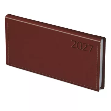   Zsebnaptár TOPTIMER Traditional T030 fekvő fehér lapos bordó 2027