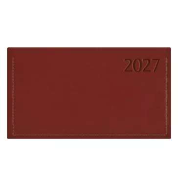   Zsebnaptár TOPTIMER Traditional T030 fekvő fehér lapos bordó 2027