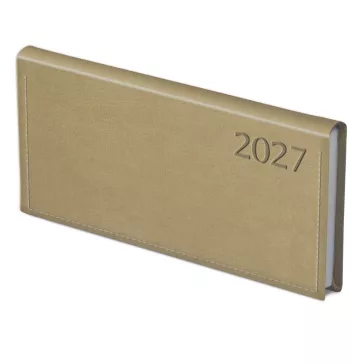   Zsebnaptár TOPTIMER Traditional T030 fekvő fehér lapos bézs 2027