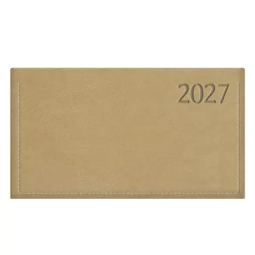   Zsebnaptár TOPTIMER Traditional T030 fekvő fehér lapos bézs 2027