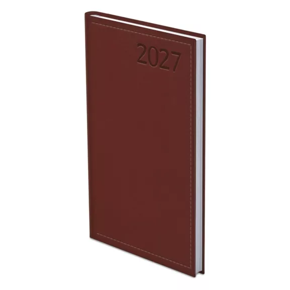 Zsebnaptár TOPTIMER Traditional T035 álló fehér lapos bordó 2027 Zsebnaptár TOPTIMER Traditional T035 álló fehér lapos bordó 2027