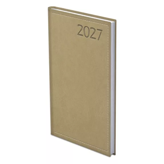 Zsebnaptár TOPTIMER Traditional T035 álló fehér lapos bézs 2027 Zsebnaptár TOPTIMER Traditional T035 álló fehér lapos bézs 2027