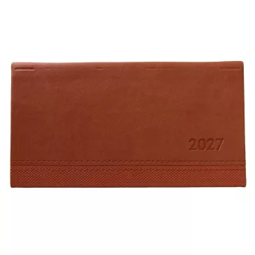 Zsebnaptár ALISCA fekvő fehér lapos barna 2027