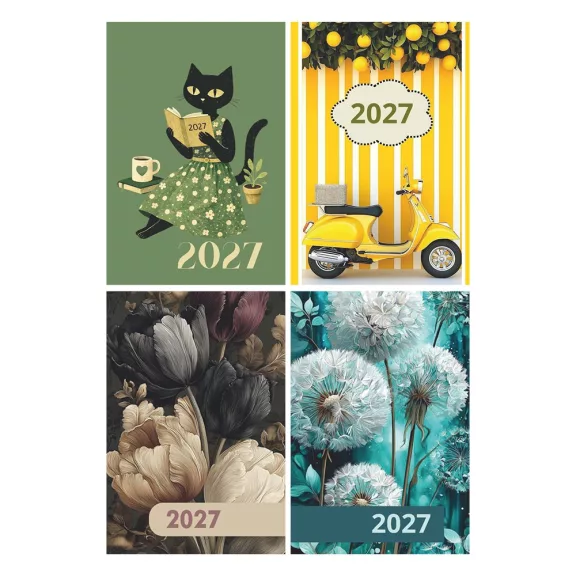 Zsebnaptár ALISCA 7 napos álló fehér lapos papírborítás vegyes 2027 Zsebnaptár ALISCA 7 napos álló fehér lapos papírborítás vegyes 2027