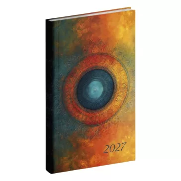   Zsebnaptár REALSYSTEM Picture álló fehér lapos Mandala 2027