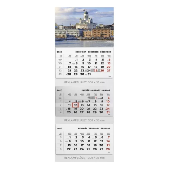 Speditőr naptár TOPTIMER T070 3 tömbös 3 havi Város 2027 Speditőr naptár TOPTIMER T070 3 tömbös 3 havi Város 2027